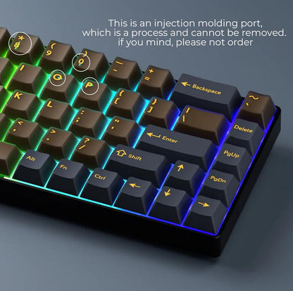 XVX Crimson Alloy / Quantum Flame Keycaps Cherry Profile PBT+PC Double Shot Keycap 216-Keys