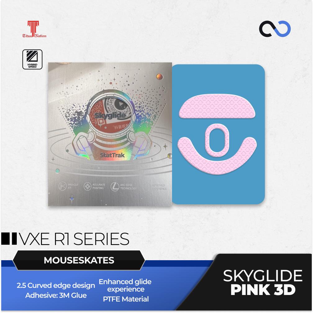 Skyglide StatTrak Pink 3D VXE R1 Series Gaming Mouse Feet / Mouse Skate PTFE (Hybrid)