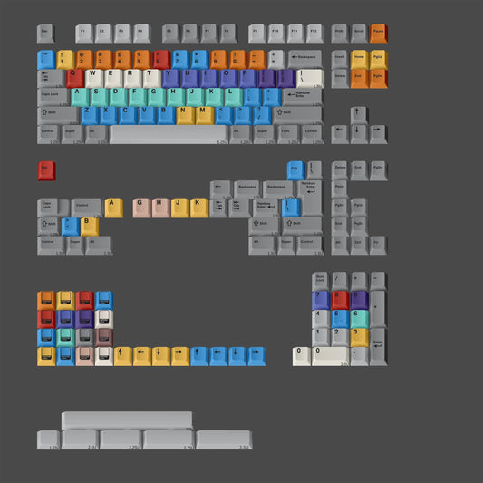 FBB Retro Rainbow Keycaps Cherry Profile Dye sub PBT Keycap 179-Keys