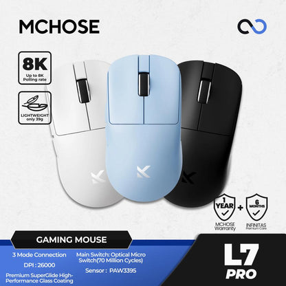 MCHOSE L7 Pro 8K Wireless Ultra Light Weight Gaming Mouse X2 Shape