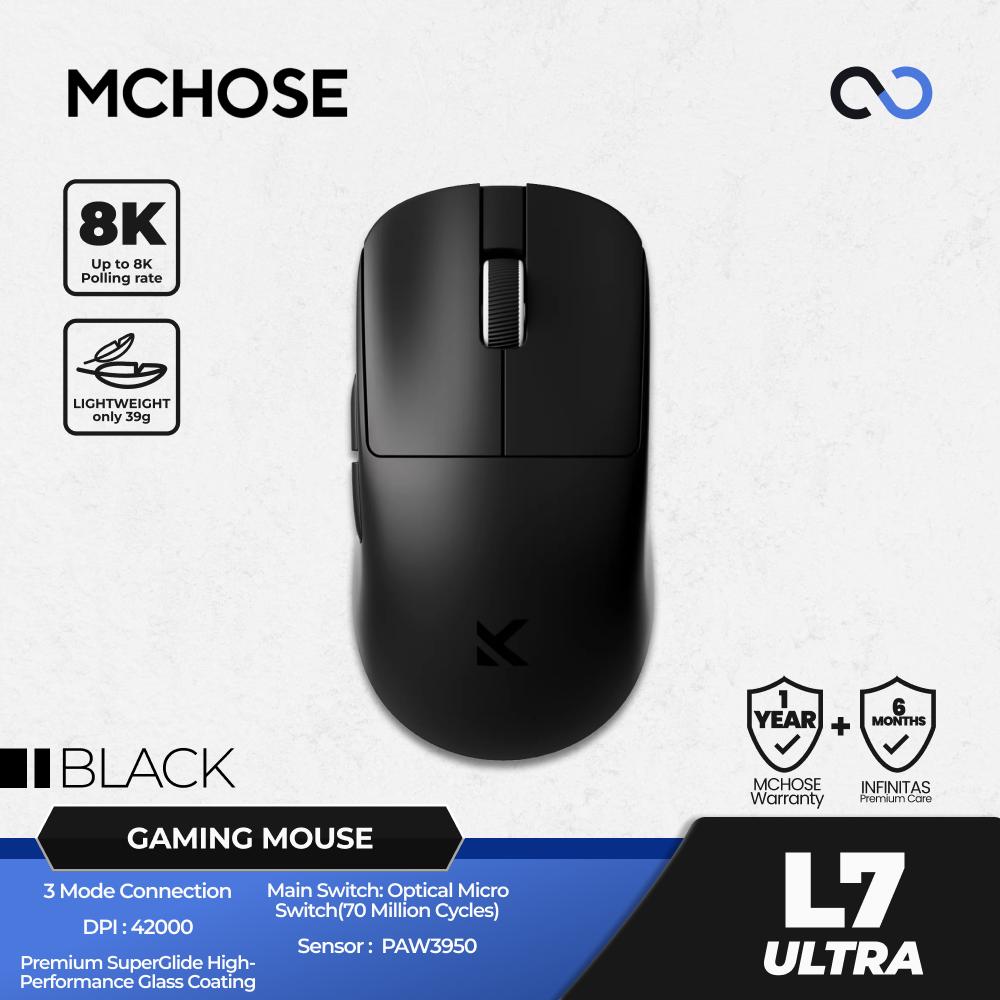 MCHOSE L7 Ultra PLUS 8K Wireless Ultra Light Weight PAW3950 Gaming Mouse