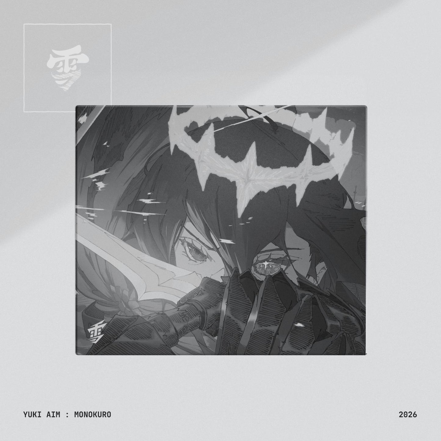 [PO] Yuki Aim Monokuro Glass Limited Edition Silicone Base Gaming Glass Mousepad Kaca (Hybrid-Speed)