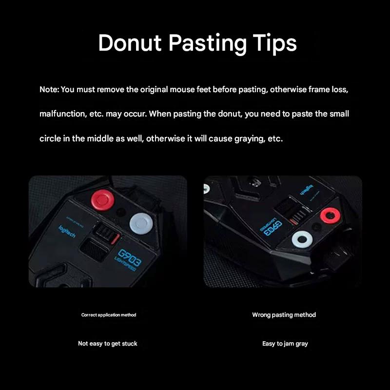 Spacepad Grey Donuts Universal Gaming Mouse Feet / Mouse Skate PTFE (Speed-Hybrid)