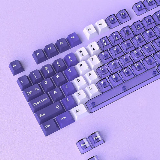 Infinitas Lilac Gradient Cherry Keycaps Profile Dye Sub / UV Printing PBT+PC Keycap 154-Key