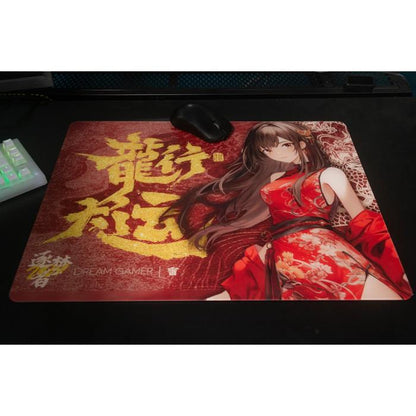 Dream Gamer Thunder V3 Rubber Base Tempered Glass Gaming Mousepad Kaca (Speed)