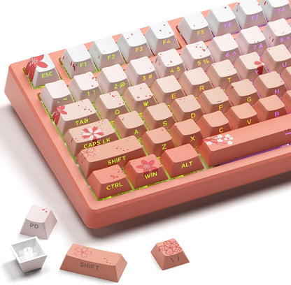 XVX Blossom Gradient Keycaps Shine Through Cherry Profile Side Legend Double-Shot PBT Keycap 132-Keys