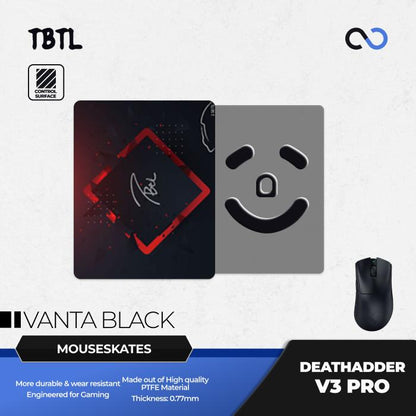TBTL Razer DeathAdder V3 Pro Mouse Feet / Mouse Skate PTFE for Cloth Mouse pad