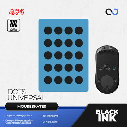 Dream Gamer Black Ink Dots Universal Mouse Feet / Mouse Skate PTFE (Control)