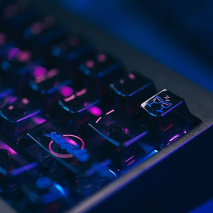 LeleLab x ICE CAT Seaside Transparent Keycaps Cherry Profile UV Printed ABS Keycap 138-Keys