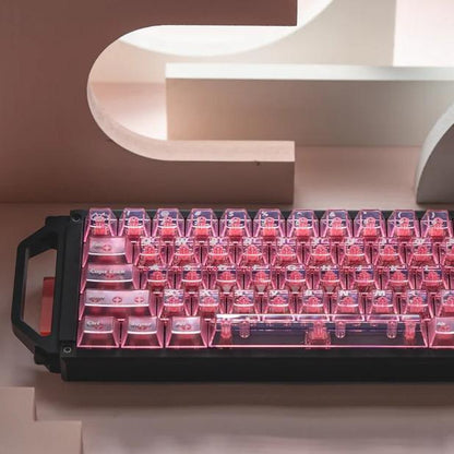 LeleLab Pink Carnival Keycaps Cherry Profile UV Printed ABS Keycap 135-Keys