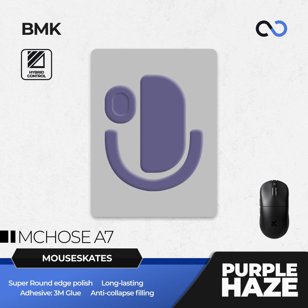 BMK Purple Haze Pro MCHOSE A7 Series Mouse Feet / Mouse Skate PTFE Obsidian Air Clone (Hybrid-Control)
