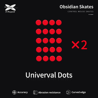 XRaypad Obsidian Universal Dots PTFE Mouse Feet / Mouse Skate for Glass pad (Control)