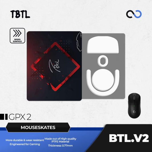 T.BTL BTL V2 G Pro X Superlight 2 / GPX 2 Mouse Feet / Mouse Skate PTFE for Cloth Mouse pad (Speed)