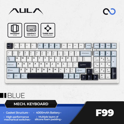 AULA F99 PBT Wireless Gasket Hotswap 98% Mechanical Gaming Keyboard