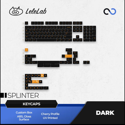 LeleLab x PointWorks SuperX Splinter Transparent Keycaps Cherry Profile UV Printed ABS Keycap 133-Keys