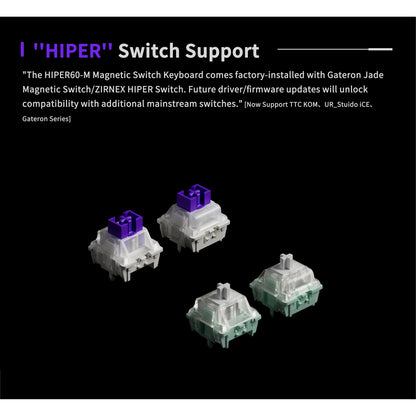 Zirnex Hiper 60-M 8K Hall Effect 60% Gaming Keyboard Rapid Trigger SOCD Aluminum Wooting