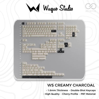 Wuque Studio WS Creamy Charcoal Keycaps Cherry Profile Doubleshot PBT Keycap 223-Keys