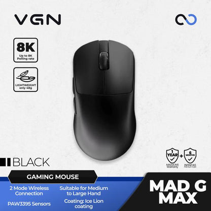 VGN MADLIONS MAD G MAX 8K Wireless Ultra Light Weight Gaming Mouse Fierce Gaming Gear