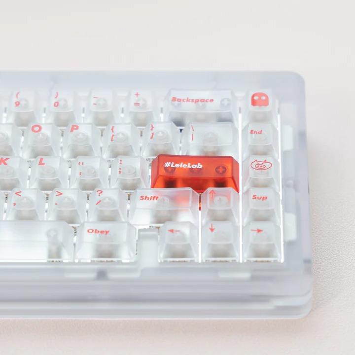 LeleLab Supsup SuperX White Transparent Keycaps Cherry Profile UV Printed ABS Keycap 139-Keys