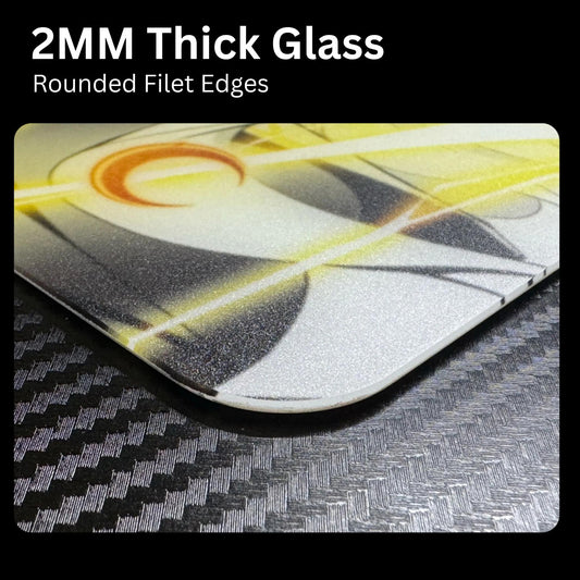 [PO] Crescent Zeus Quasar Series Silicone Base NON-COATED Glass Gaming Mousepad Kaca (Control)