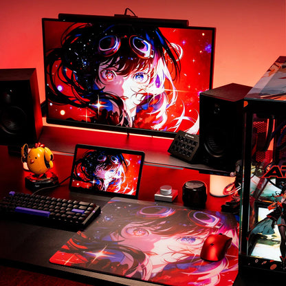 [PO] ATK Crimson Poron Base NON-COATED Gaming Glass Mousepad Kaca (Speed)