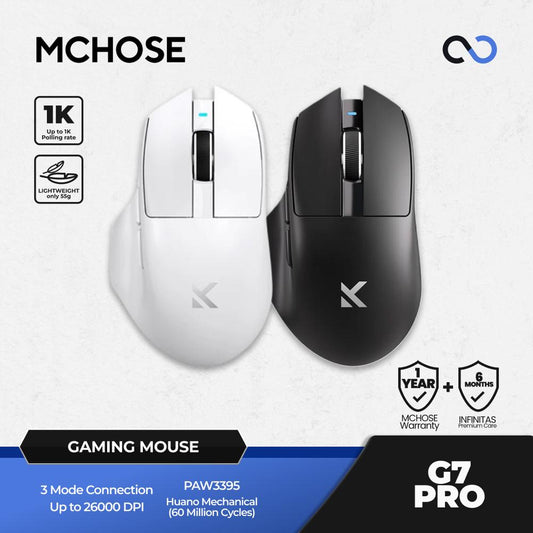 MCHOSE G7 Pro Wireless Ultra Light Weight PAW3395 Ergonomic Gaming Mouse G502 Shape