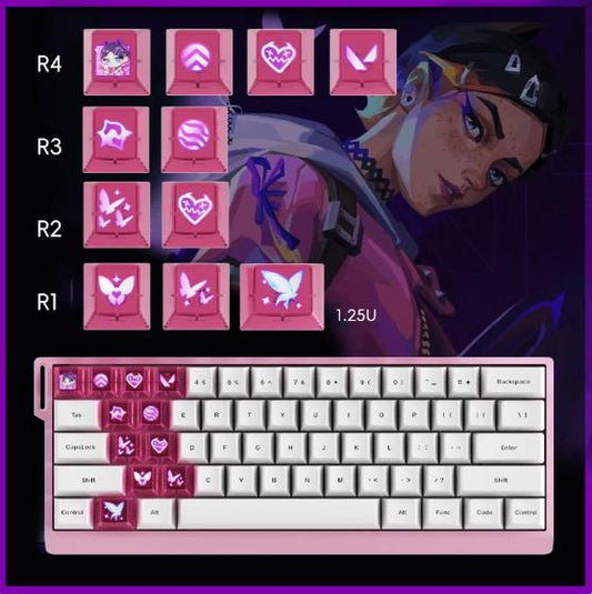 Infinitas Keycaps Valorant Clove OEM Profile Polycarbonate / PC Accent Keycap 11-Keys