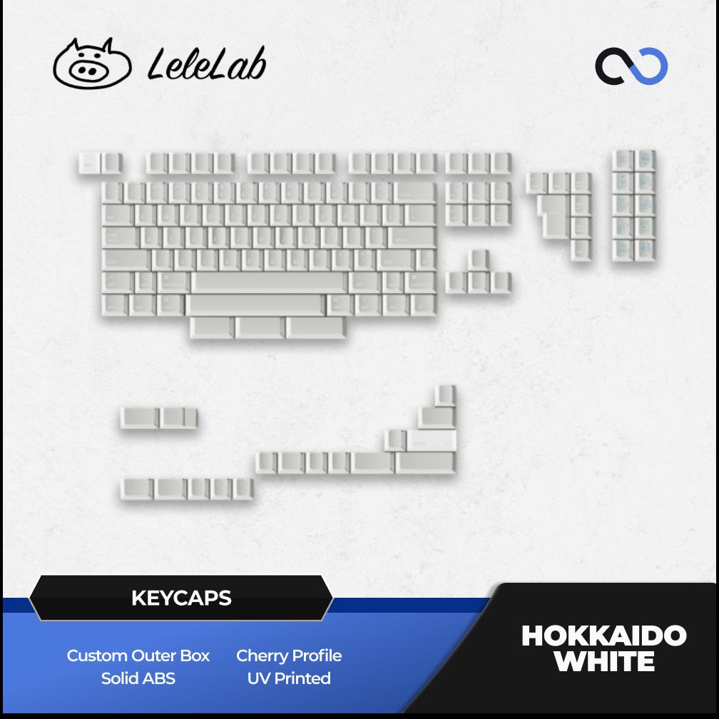 LeleLab Hokkaido White Keycaps Cherry Profile UV Printed ABS Keycap 133-Keys