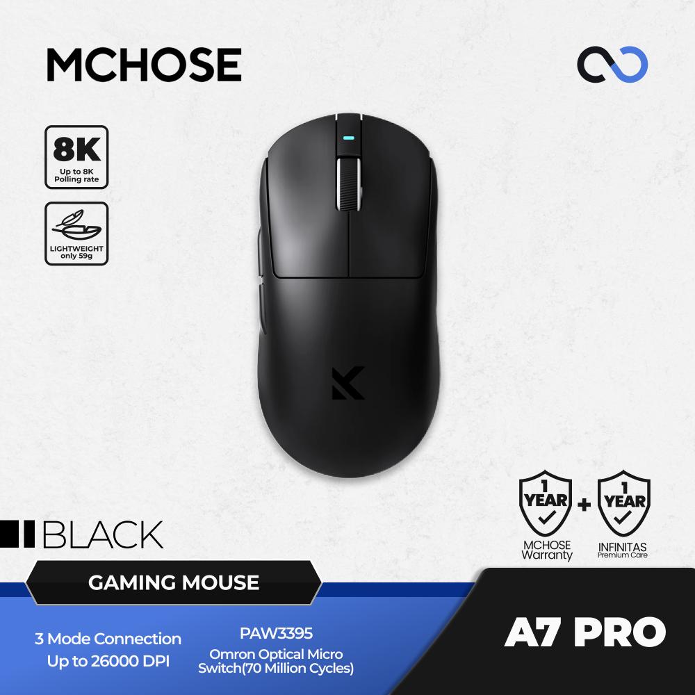 MCHOSE A7 Pro 8K Wireless Ultra Light Weight Gaming Mouse GPX Shape