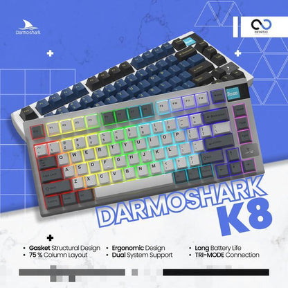 Darmoshark K8 / K-8 3 Mode Gasket Mount 75% Mechanical Keyboard