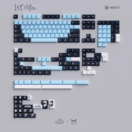 Wuque Studio WS Mizu Keycaps Cherry Profile Doubleshot PBT Keycap 196-Keys