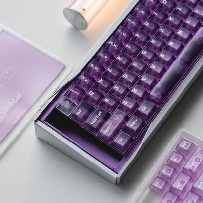 LeleLab Supsup Purple Transparent Keycaps Cherry Profile UV Printed ABS Keycap 138-Keys