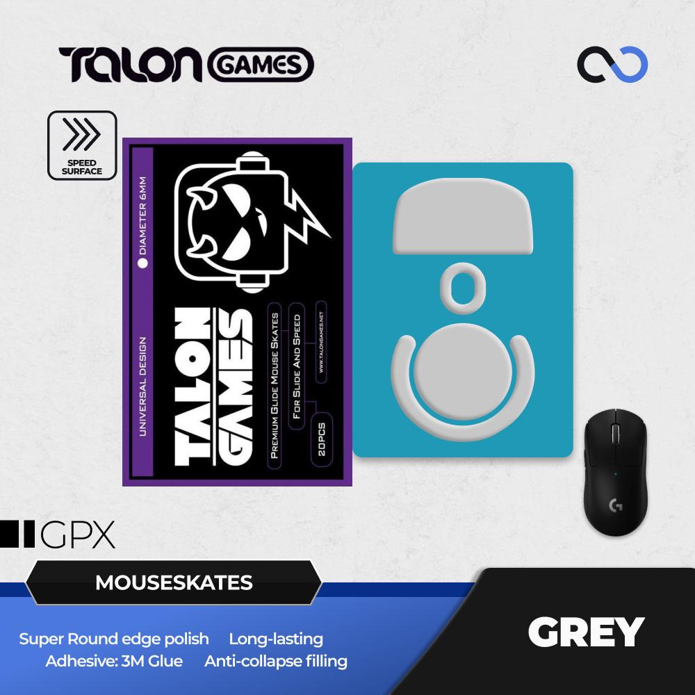 TALONGAMES Grey G Pro X Superlight / GPX Mouse Feet / Mouse Skate PTFE for Cloth Mouse pad (Speed)
