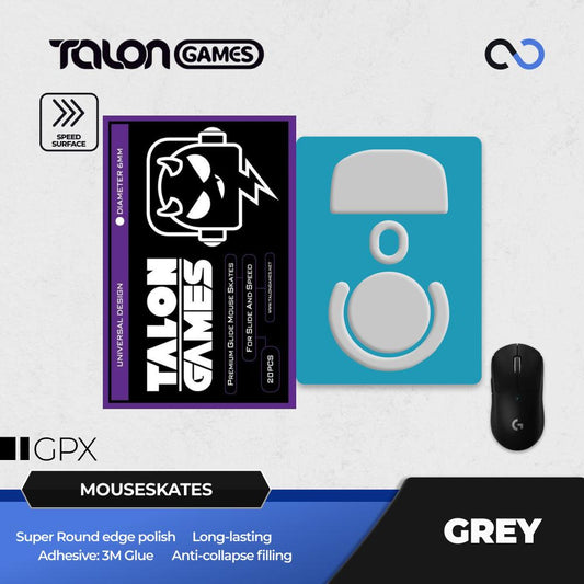 TALONGAMES Grey G Pro X Superlight / GPX Mouse Feet / Mouse Skate PTFE for Cloth Mouse pad (Speed)