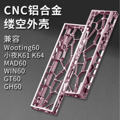 Black Iron Bull H60-Star Custom 60% Aluminium Gaming Keyboard Case DIY for Wooting 60HE+ / GH60 / TOFU60 / WIN60 / MAD60 / Holy60 Clone