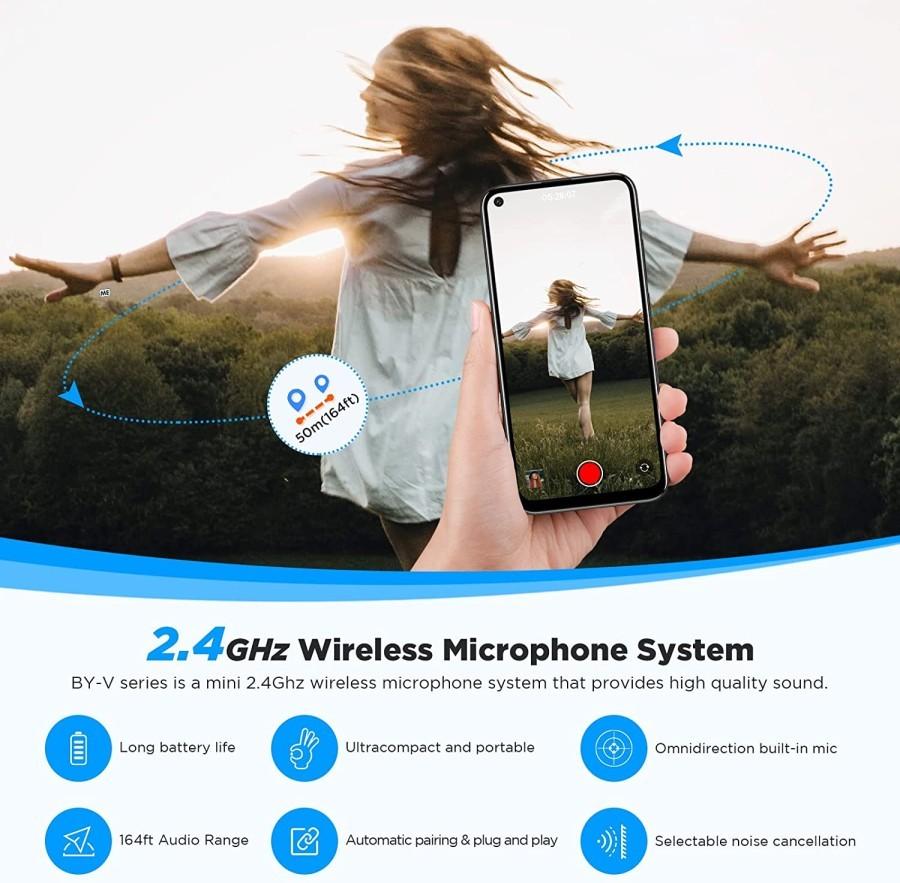 Boya BY-V20 / BYV20 USB C Android Wireless Microphone System type C