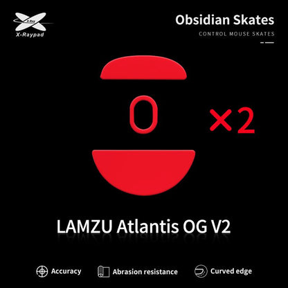 XRaypad Obsidian Lamzu Atlantis OG V2 PTFE Mouse Feet / Mouse Skate for Glass pad (Control)