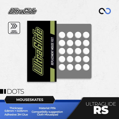 Meow Gaming Gear UltraGlide RS Dots Universal Mouse Feet / Mouse Skate PTFE for Cloth Mouse pad (Speed)