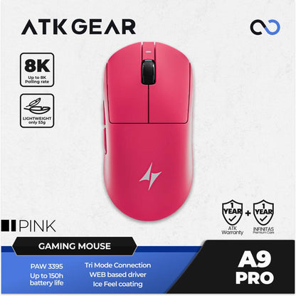ATK A9 PRO Wireless Light Weight PAW3395 Gaming Mouse GPX Shape
