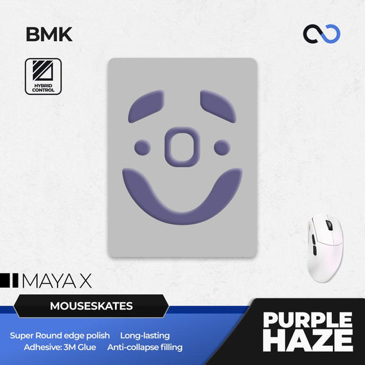 BMK Purple Haze Pro Lamzu Maya X Mouse Feet / Mouse Skate PTFE Obsidian Air Clone (Hybrid-Control)