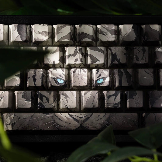 XVX White Tiger Theme Keycaps Cherry Profile Dye sub Shine Through PBT Keycap 134-Keys
