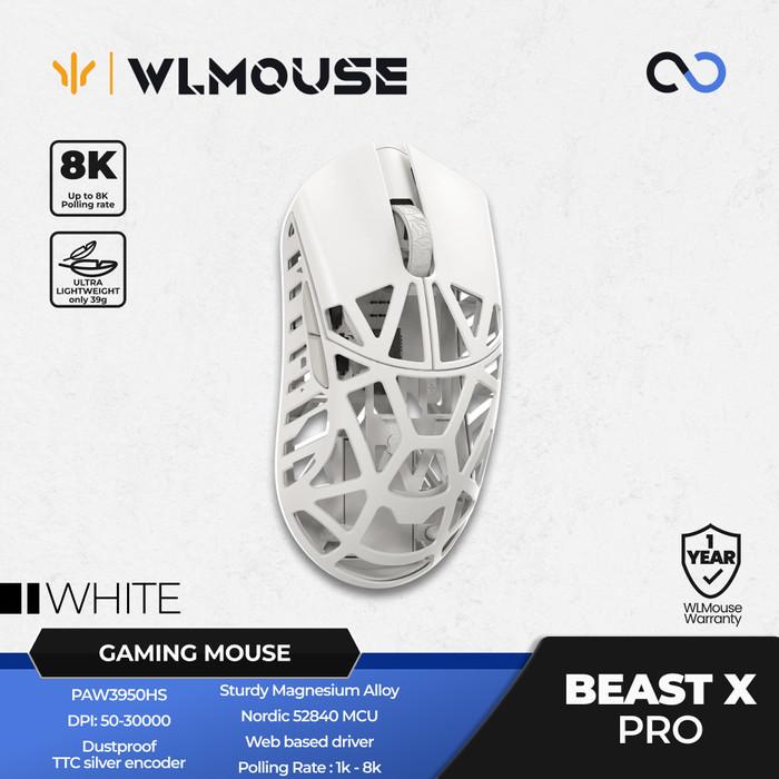 WLMouse Beast X Pro 8k Super Light Magnesium Wireless ambidextrous Gaming Mouse
