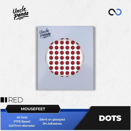 Uncle Panda Spirit Red Dots Universal Mouse Feet / Mouse Skate PTFE (Speed-Hybrid)