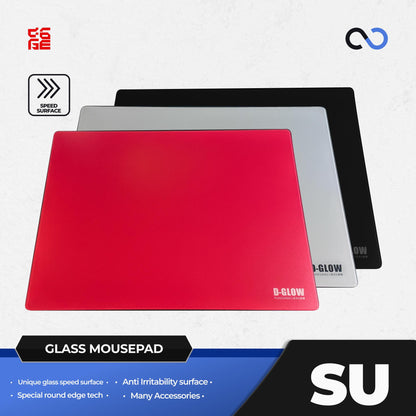 D-Glow SU Silicone Base Glass Gaming Mousepad Kaca (Speed)