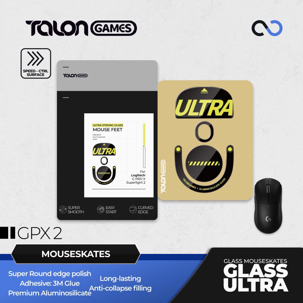 TALONGAMES Glass ULTRA G Pro X Superlight 2 / GPX 2 Glass Mouse Feet / Glass Skate for Cloth Mouse pad (Speed-Control)