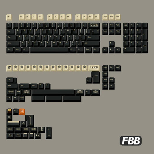 FBB AS50D-Dark Gray Keycaps Cherry Profile Dye sub PBT Keycap 166-Keys