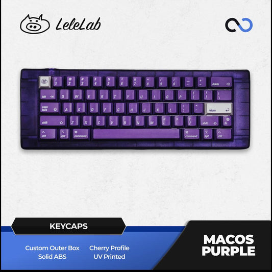 LeleLab Supsup Purple MacOS Keycaps Cherry Profile UV Printed ABS Keycap 138-Keys