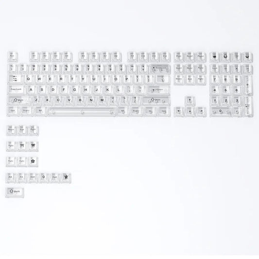 XVX Clear White Keycaps Cherry Profile UV Printed Shine Through PC Keycap 124-Keys