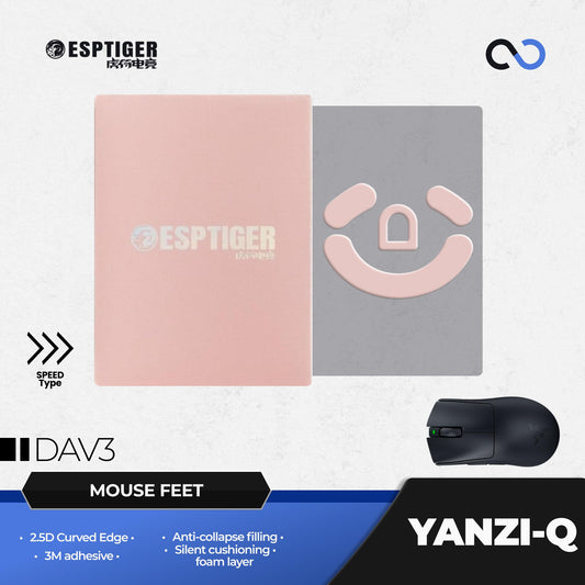 ESPTiger YanZi-Q Razer Deathadder V3 Pro Mouse Feet / Mouse Skate PTFE for Glass Mouse pad (Speed)