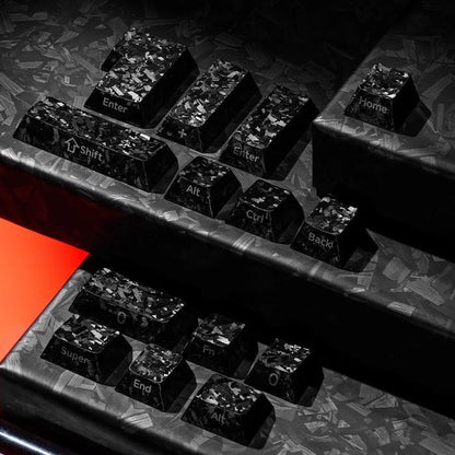 XVX Forged Carbon Fiber Keycaps Cherry Side Profile Shine Through Dye sub PC Keycap 119-Keys